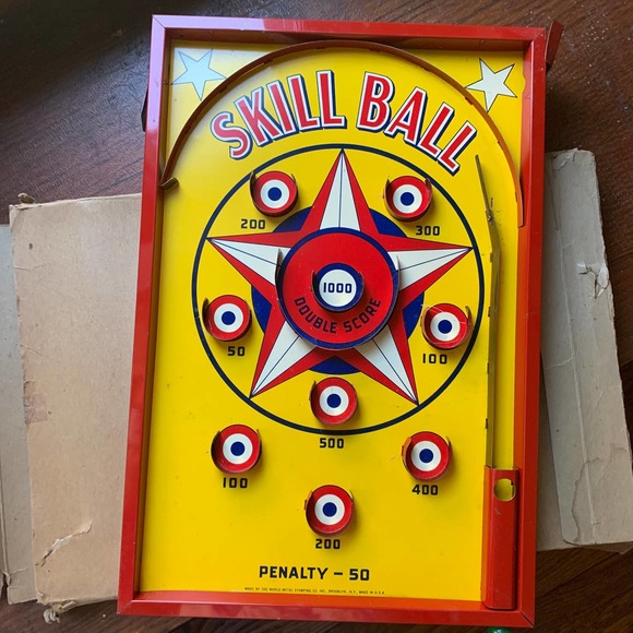 Vintage Other - Vintage SkillBall 300 Pin Ball Metal Frame Game